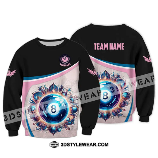 Unisex Shirt - Custom Name And Team Name Sport Shirt, Pastel Color Billiard style option 4