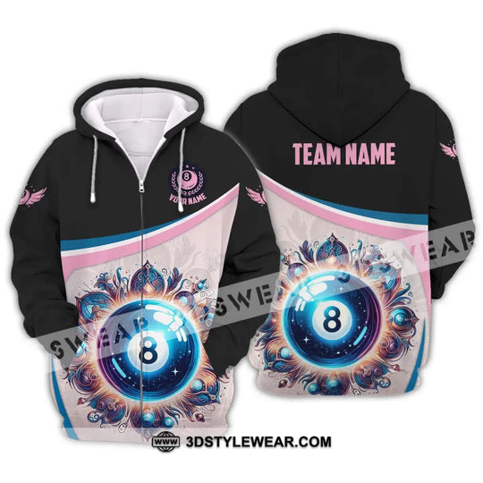 Unisex Shirt - Custom Name And Team Name Sport Shirt, Pastel Color Billiard style option 2