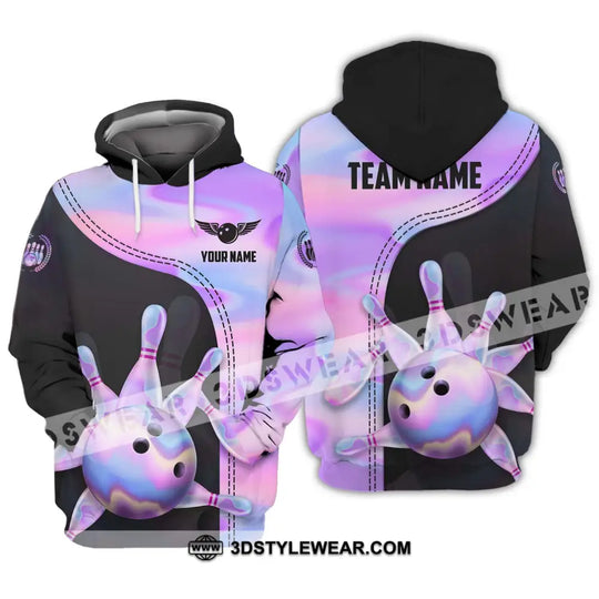 Unisex Shirt - Custom Name And Team Name Sport Shirt, Pastel Color Bowling style option 3