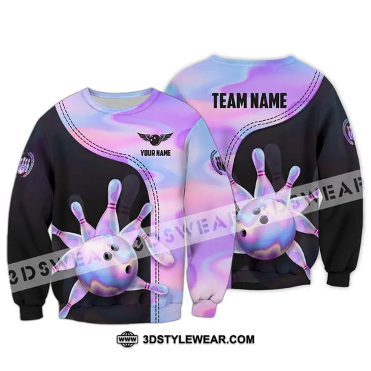 Unisex Shirt - Custom Name And Team Name Sport Shirt, Pastel Color Bowling style option 4