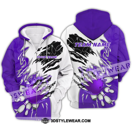 Unisex Shirt - Custom Name And Team Name Sport Shirt, Purple Bowling style option 4