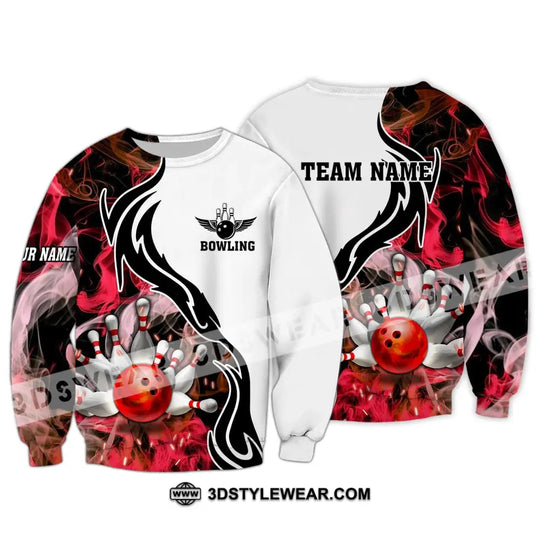 Unisex Shirt - Custom Name And Team Name Sport Shirt, Red Bowling style option 4