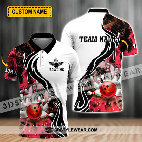 Unisex Shirt - Custom Name And Team Name Sport Shirt, Red Bowling style option 1