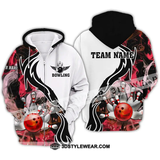 Unisex Shirt - Custom Name And Team Name Sport Shirt, Red Bowling style option 3