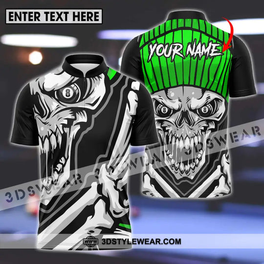 Unisex Shirt - Custom Name And Team Name Sport Shirt, Skull Billiard style option 1
