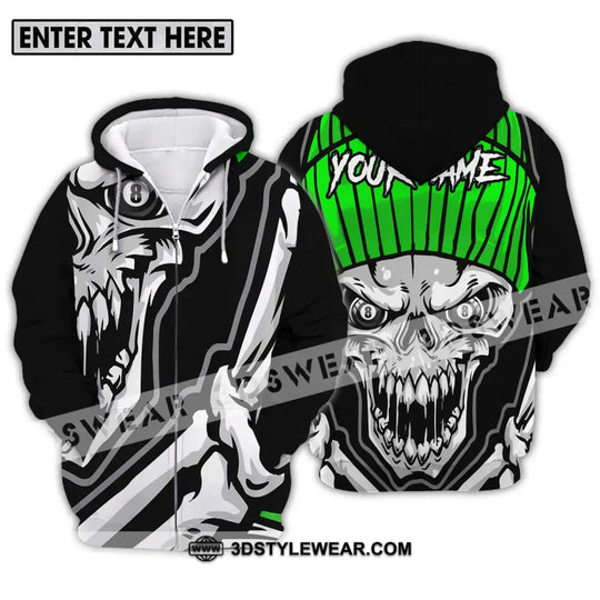 Unisex Shirt - Custom Name And Team Name Sport Shirt, Skull Billiard style option 2