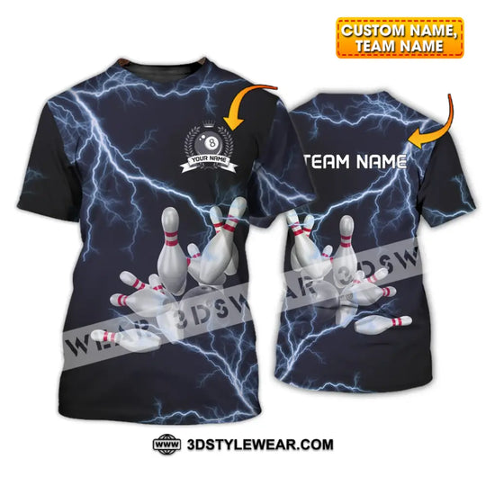 Unisex Shirt - Custom Name And Team Name Shirt - Thunder Bowling Balls style option 1