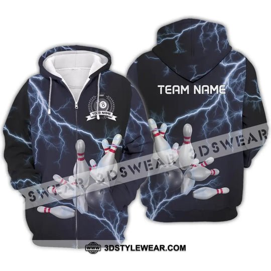 Unisex Shirt - Custom Name And Team Name Shirt - Thunder Bowling Balls style option 4