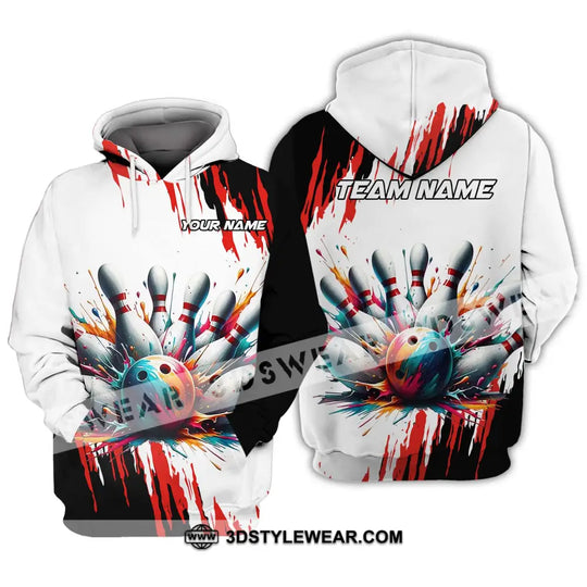 Unisex Shirt - Custom Name And Team Name Shirt, Watercolor Paint Bowling style option 3
