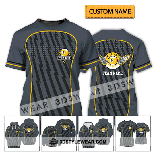 Unisex Shirt - Custom Name And Team Name Shirt - Wings Billiard Ball Number 9 style option 2