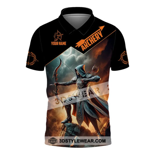Unisex Shirt, Custom Name Archer Shirt, Archery Polo Long Sleeve, Archer Gift style option 4