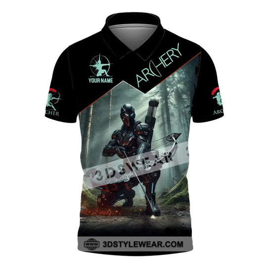 Unisex Shirt, Custom Name Archer Shirt, Archery Polo Long Sleeve, Archer Gift style option 4