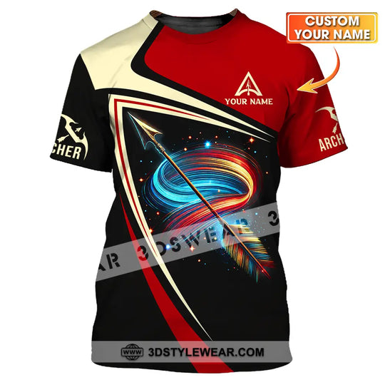 Unisex Shirt - Custom Name Archer Colorful Lines Shirt style option 1