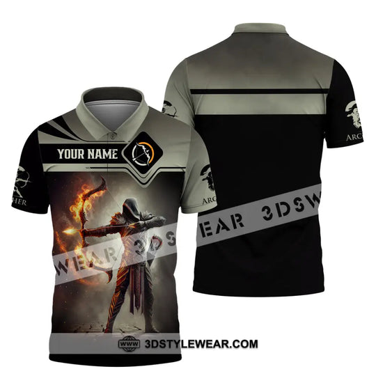 Unisex Shirt, Custom Name Archery Shirt, Archery Polo Long Sleeve Shirt, Archery Gift style option 4