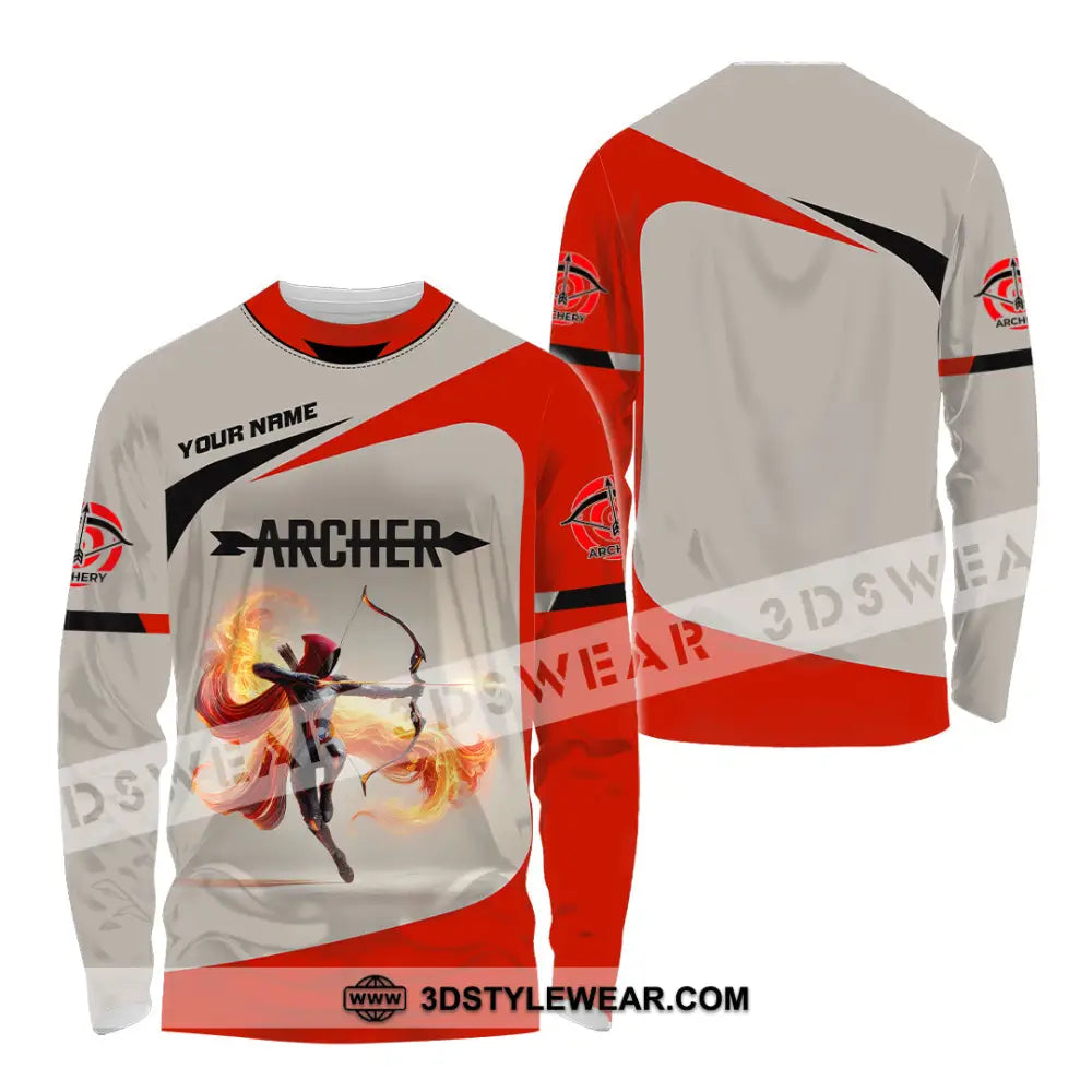 Unisex Shirt Custom Name Archery Shirt Archery Polo Long Sleeve Shirt Archery Gift Long Sleeve Shirt / S T-shirt