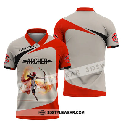 Unisex Shirt Custom Name Archery Shirt Archery Polo Long Sleeve Shirt Archery Gift Polo Shirt / S T-shirt