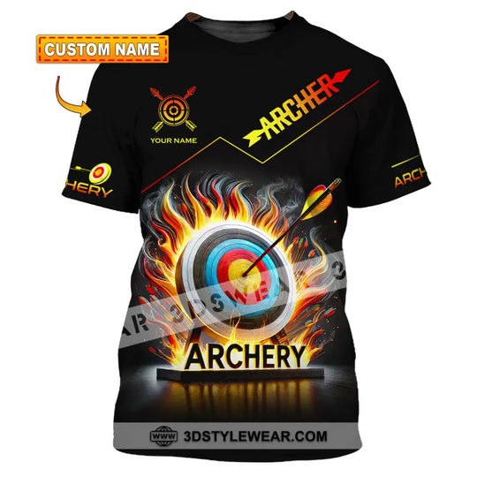 Unisex Shirt, Custom Name Archery T-Shirt, Archer Hoodie Long Sleeve Shirt, Gift for Archery Lovers style option 1