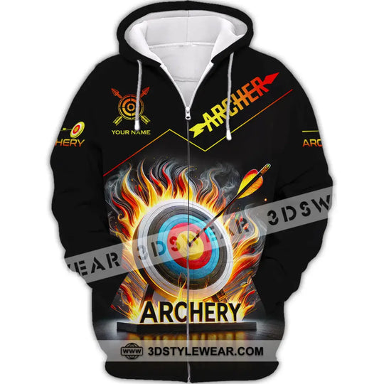 Unisex Shirt, Custom Name Archery T-Shirt, Archer Hoodie Long Sleeve Shirt, Gift for Archery Lovers style option 3