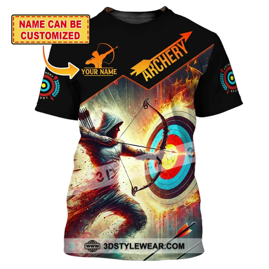 Unisex Shirt, Custom Name Archery Shirt, Archery T-Shirt Hoodie Long Sleeve Shirt, Gift for Archery Lover style option 1