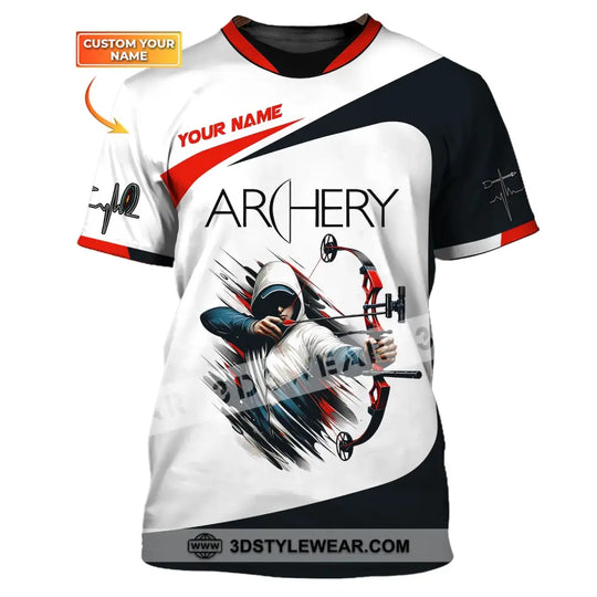 Unisex Shirt, Custom Name Archery T-Shirt, Archery Polo, Archery Gifts, Shirt For Archery Lovers style option 1