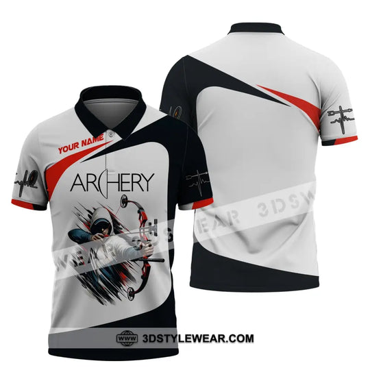 Unisex Shirt, Custom Name Archery T-Shirt, Archery Polo, Archery Gifts, Shirt For Archery Lovers style option 4