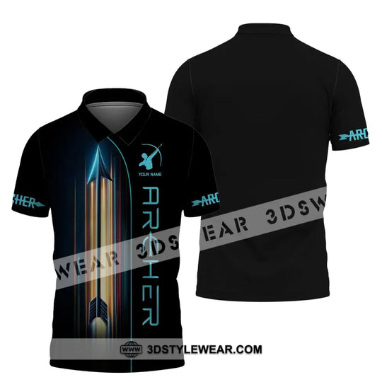 Unisex Shirt, Custom Name Archery T-Shirt, Archery Polo, Archery Gifts, Shirt For Archery Lovers style option 4