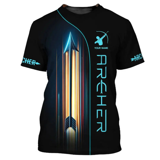 Unisex Shirt, Custom Name Archery T-Shirt, Archery Polo, Archery Gifts, Shirt For Archery Lovers style option 2