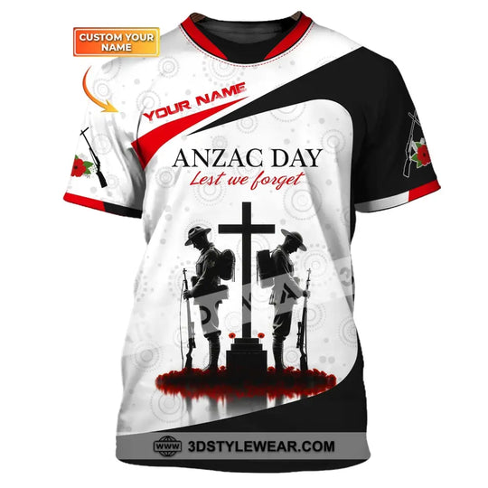 Unisex Shirt, Custom Name Australia T-Shirt, Anzac Day Shirt, Remembrance Day T-Shirt style option 1
