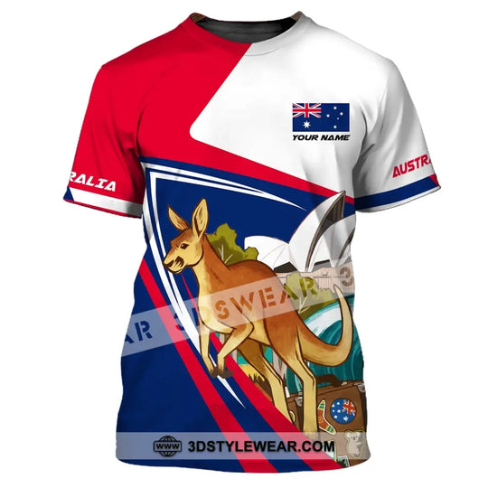 Unisex Shirt, Custom Name Australia T-Shirt, Kangaroo, Australia T-Shirt style option 2