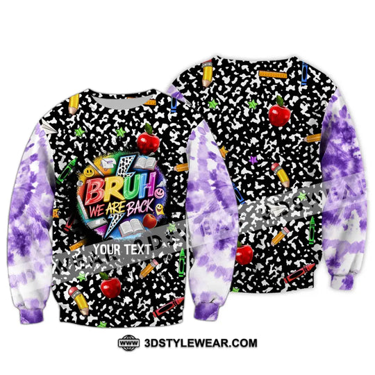 Unisex Shirt - Custom Name Back To School Shirt, Bruh We Are Back style option 4