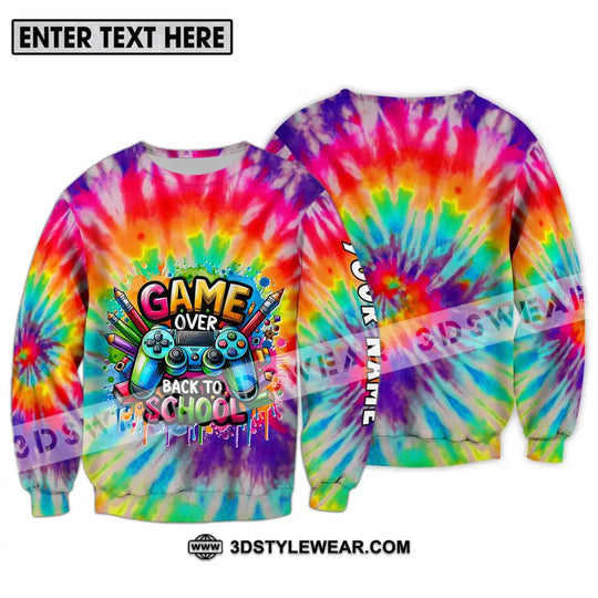 Unisex Shirt - Custom Name Back To School Shirt, Game Over style option 4