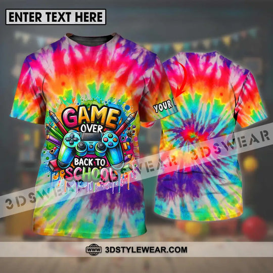 Unisex Shirt - Custom Name Back To School Shirt, Game Over style option 1