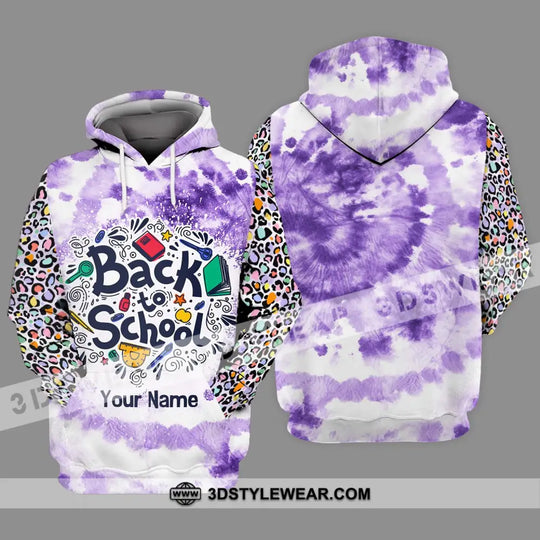 Unisex Shirt - Custom Name Shirt, Back To School Purple style option 3