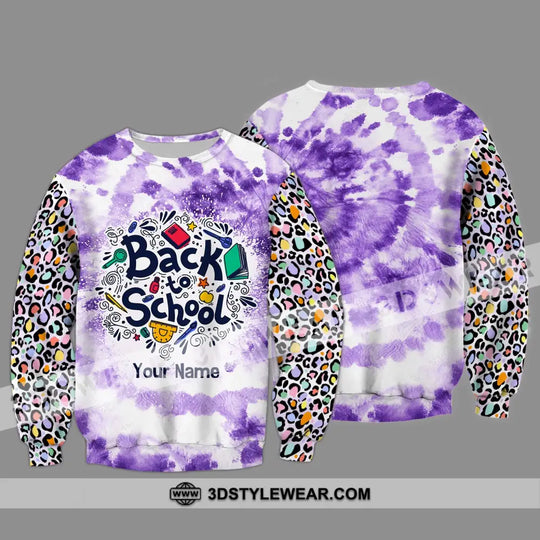 Unisex Shirt - Custom Name Shirt, Back To School Purple style option 4