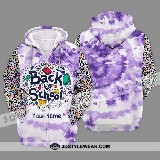 Unisex Shirt - Custom Name Shirt, Back To School Purple style option 2