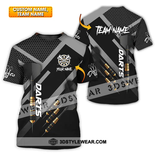 Unisex Shirt - Custom Name Basic Shirt, Black Darts Player style option 1