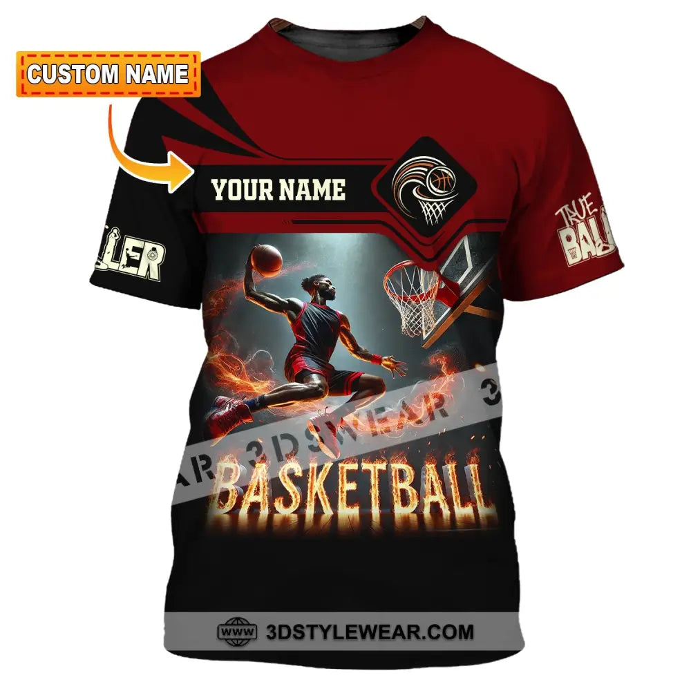 Unisex Shirt Custom Name Basketball Shirt Basketball Polo Long Sleeve Basketball Love T-Shirt T-shirt