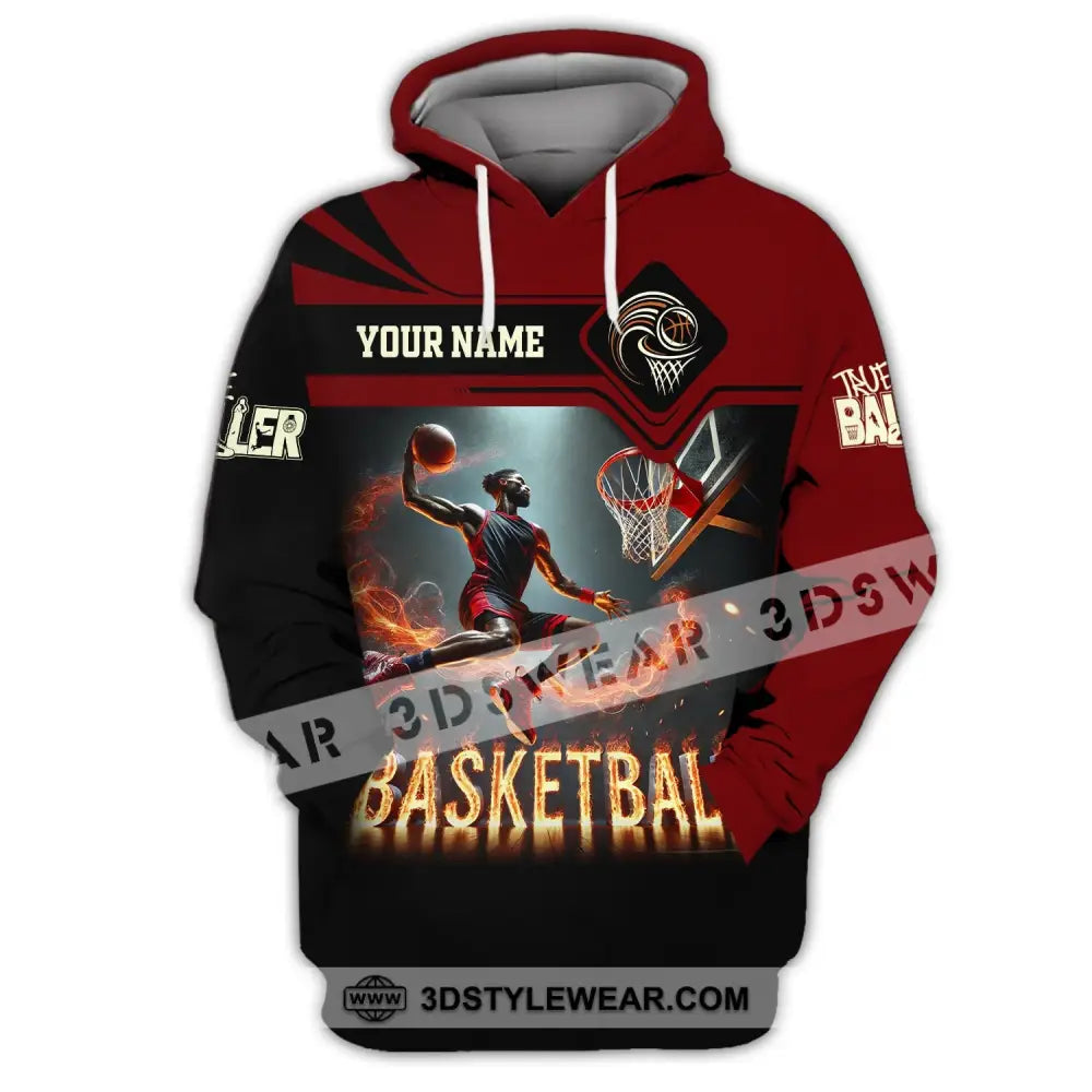 Unisex Shirt Custom Name Basketball Shirt Basketball Polo Long Sleeve Basketball Love T-Shirt Hoodie / S T-shirt