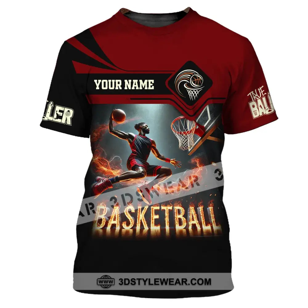 Unisex Shirt Custom Name Basketball Shirt Basketball Polo Long Sleeve Basketball Love T-Shirt T-Shirt / S T-shirt