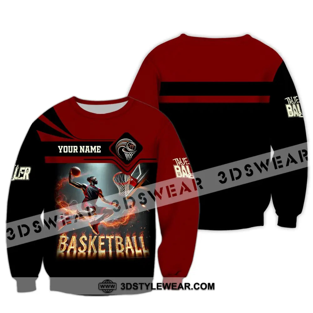 Unisex Shirt Custom Name Basketball Shirt Basketball Polo Long Sleeve Basketball Love T-Shirt Long Sleeve / S T-shirt