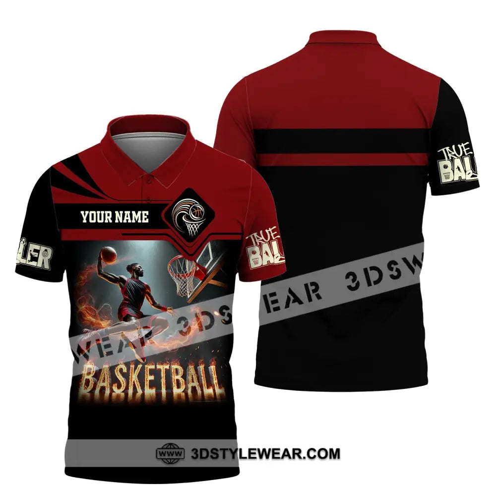 Unisex Shirt Custom Name Basketball Shirt Basketball Polo Long Sleeve Basketball Love T-Shirt Polo Shirt / S T-shirt