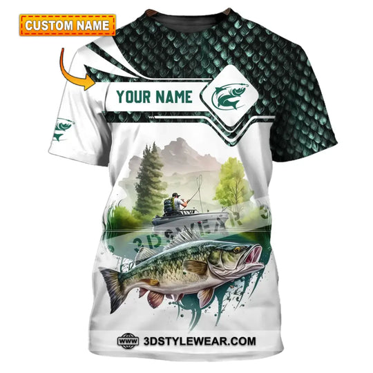 Unisex Shirt - Custom Name Bass Fishing Lake Shirt style option 1