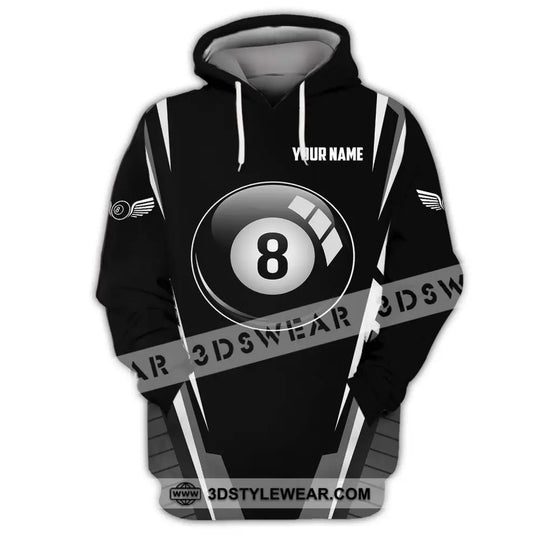Unisex Shirt - Custom Name Shirt - Billiard Ball Black And White Shirt style option 3