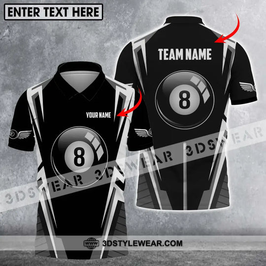 Unisex Shirt - Custom Name Shirt - Billiard Ball Black And White Shirt style option 1