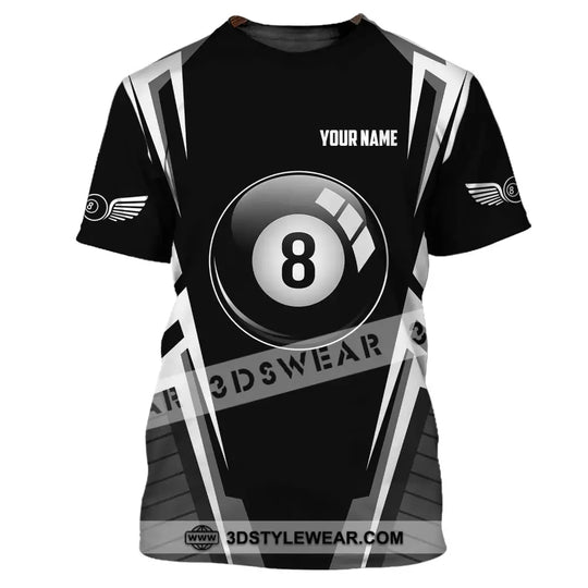 Unisex Shirt - Custom Name Shirt - Billiard Ball Black And White Shirt style option 2