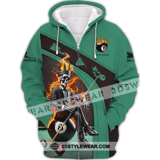 Unisex Shirt, Custom Name Billiard Shirt, Billiard Lover Polo Long Sleeve Shirt, Billiard Gift style option 3