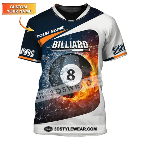 Unisex Shirt - Custom Name Shirt, Billiards Balls Number 8 style option 1