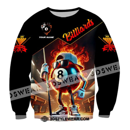 Unisex Shirt - Custom Name Billiards Long Sleeve / S T-Shirt
