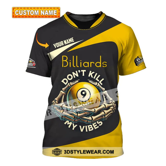 Unisex Shirt, Custom Name Billiards Shirt, Billiards Polo Long Sleeve, Billiards Lover, Billiards T-Shirt style option 1