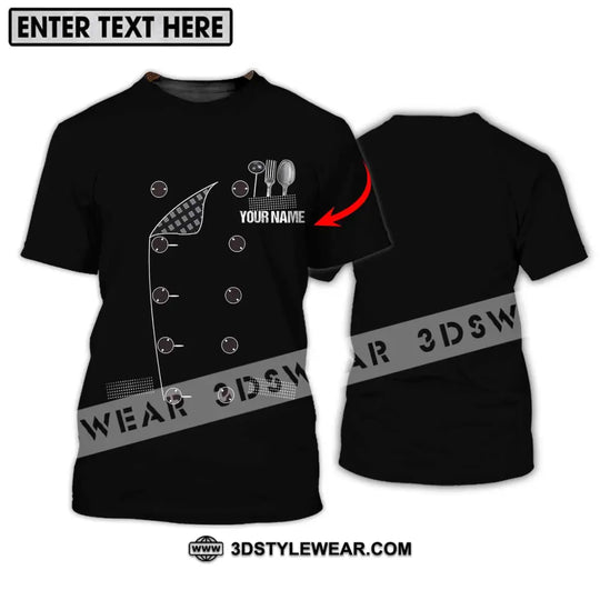 Unisex Shirt - Custom Name Black Chef Shirt style option 1